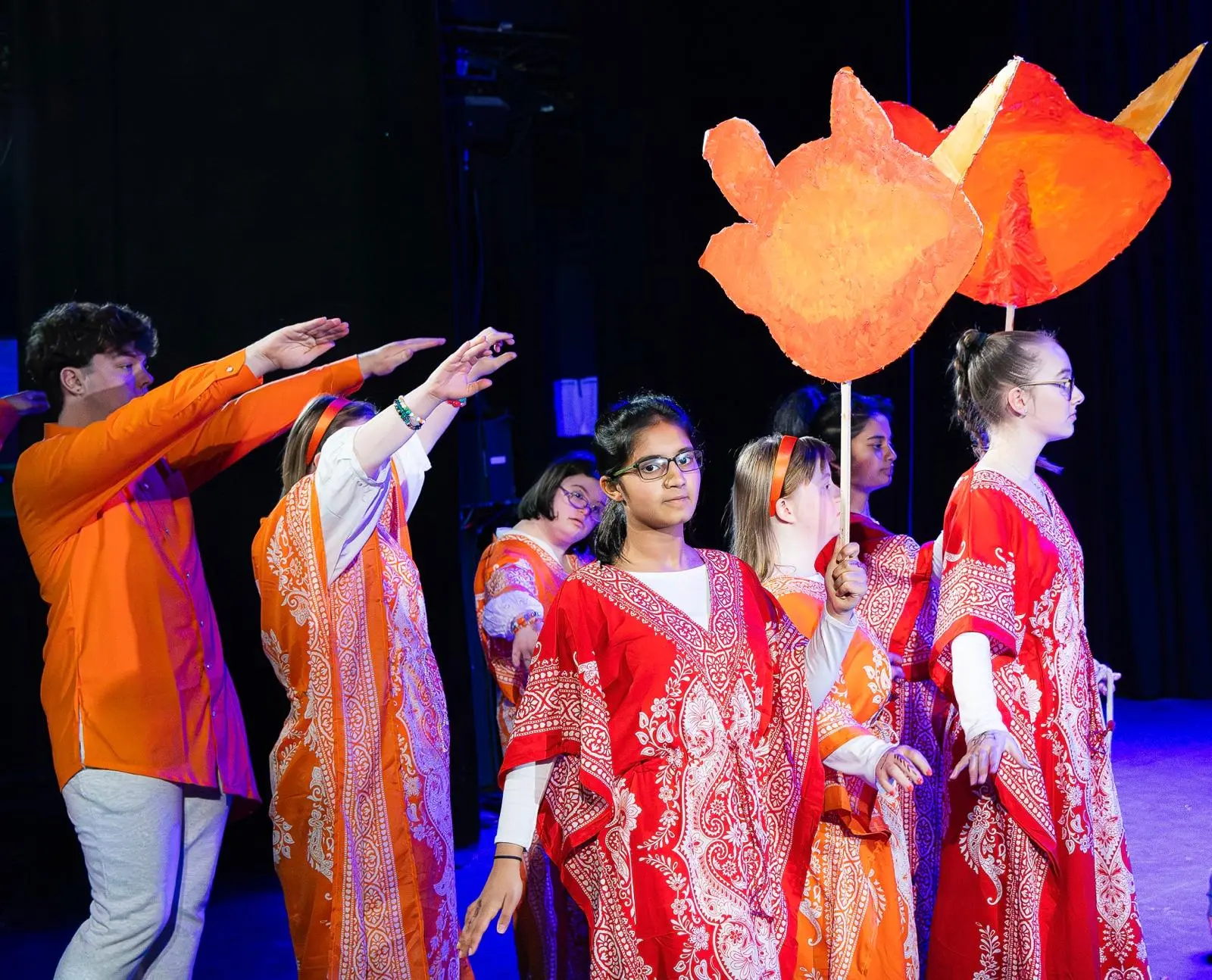 WhatsApp Image 2025-04-29 at 11.25.24 (1) Samaki the fish perfomed by actors wearing orange saris